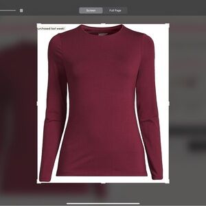 Talbots long sleeve maroon t-shirt, 3X, NWOT